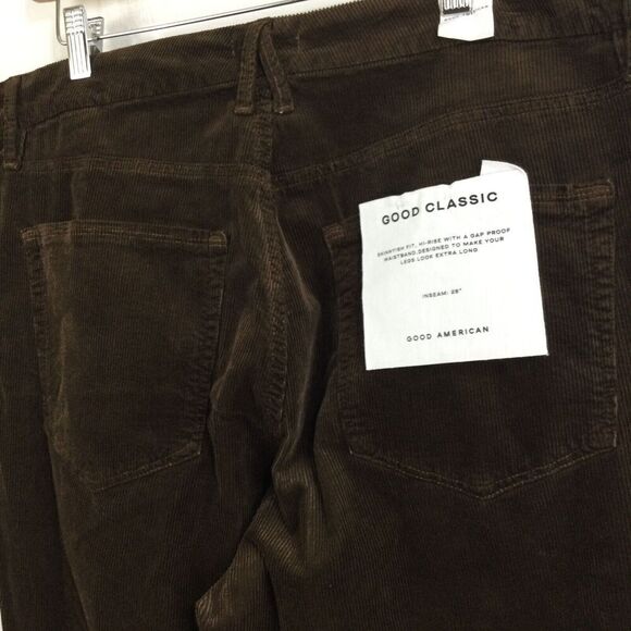 Good American Womens Corduroy Skinny High Rise Jeans Mocha Brown Size 16 NWT - Picture 7 of 11